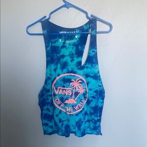 Vans women’s medium racerback tie dye tank top skater emo punk summer surf rad